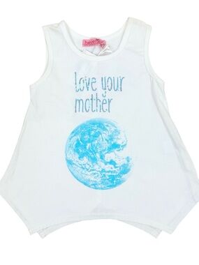 Haven Girl Girls' White 'Love Your Mother' Graphic Tank **flaw**
